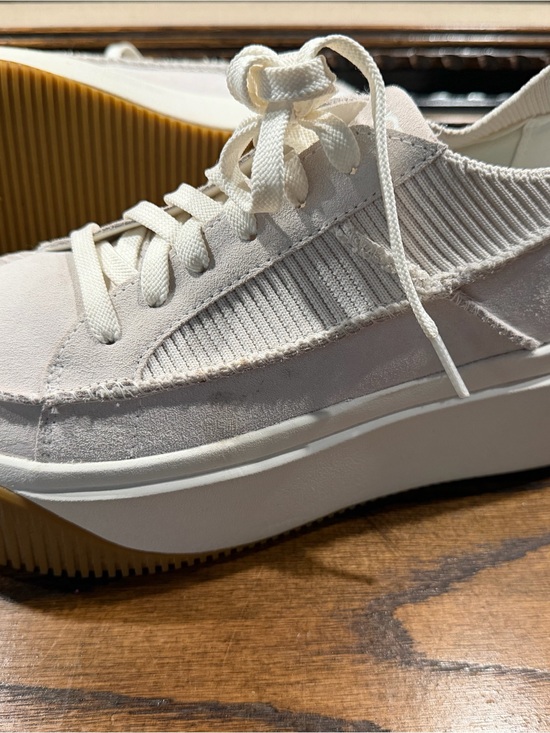 UGG White and Brown Platform Lace-Up Sneakers
